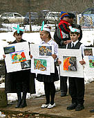 An educational activity at WWF's Leopard Visitor Centre in the Khasansky District of south-east Russia.