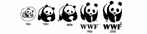 La evolución del famoso logo de la WWF, el panda
© WWF rel=